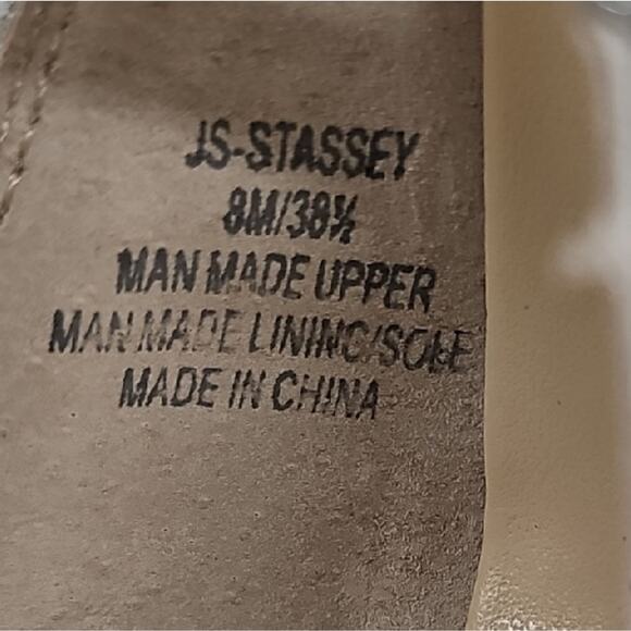 Jessica Simpson Stassey Sparkling Silver Strappy Block Heel Back Zip Sandals 8M - Picture 8 of 9